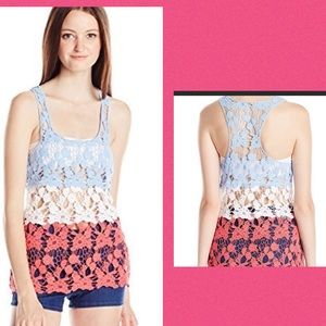Crochet Racerback Color Block Tank